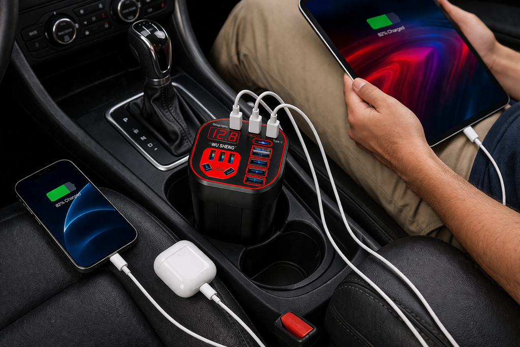 Cargador Inversor Portátil Auto 220V